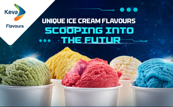 "The images shows unique ice cream flavour offering of Keva Flavours for ice cream"